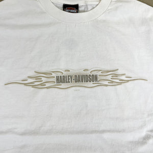 F- Vintage '04 Harley Davidson Japan Flames Graphic Long Sleeve Tee