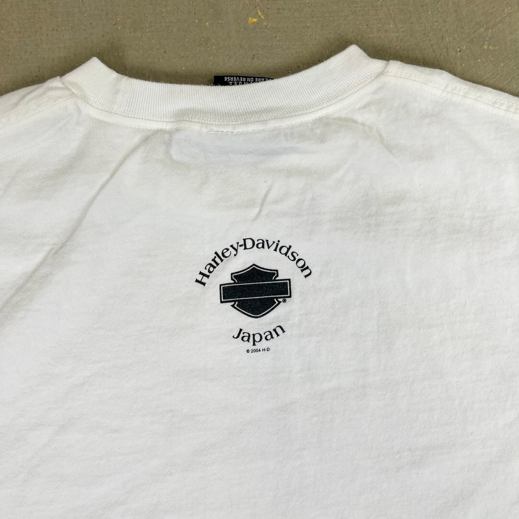 F- Vintage '04 Harley Davidson Japan Flames Graphic Long Sleeve Tee