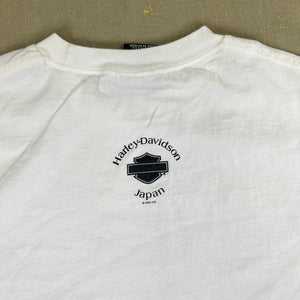 F- Vintage '04 Harley Davidson Japan Flames Graphic Long Sleeve Tee