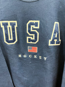 X - Vintage Hockey USA Embroidered Crewneck