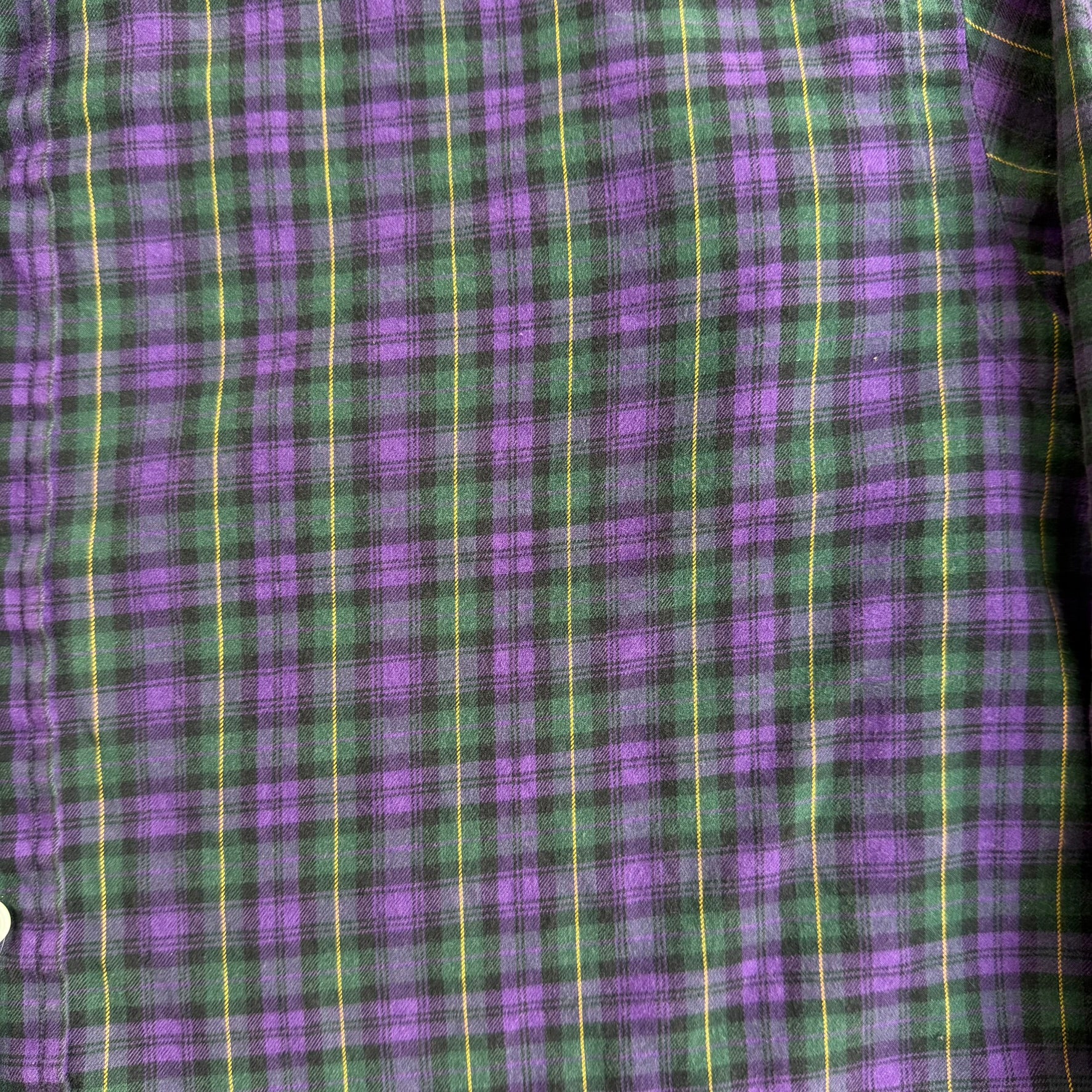 J- Vintage Polo RL Purple/Green Gingham Pattern Button Down Shirt - XL