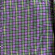 J- Vintage Polo RL Purple/Green Gingham Pattern Button Down Shirt - XL