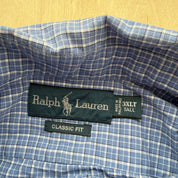 J- Vintage Polo RL Embroidered Logo Gingham Pattern Button Down Shirt - 3XL Tall