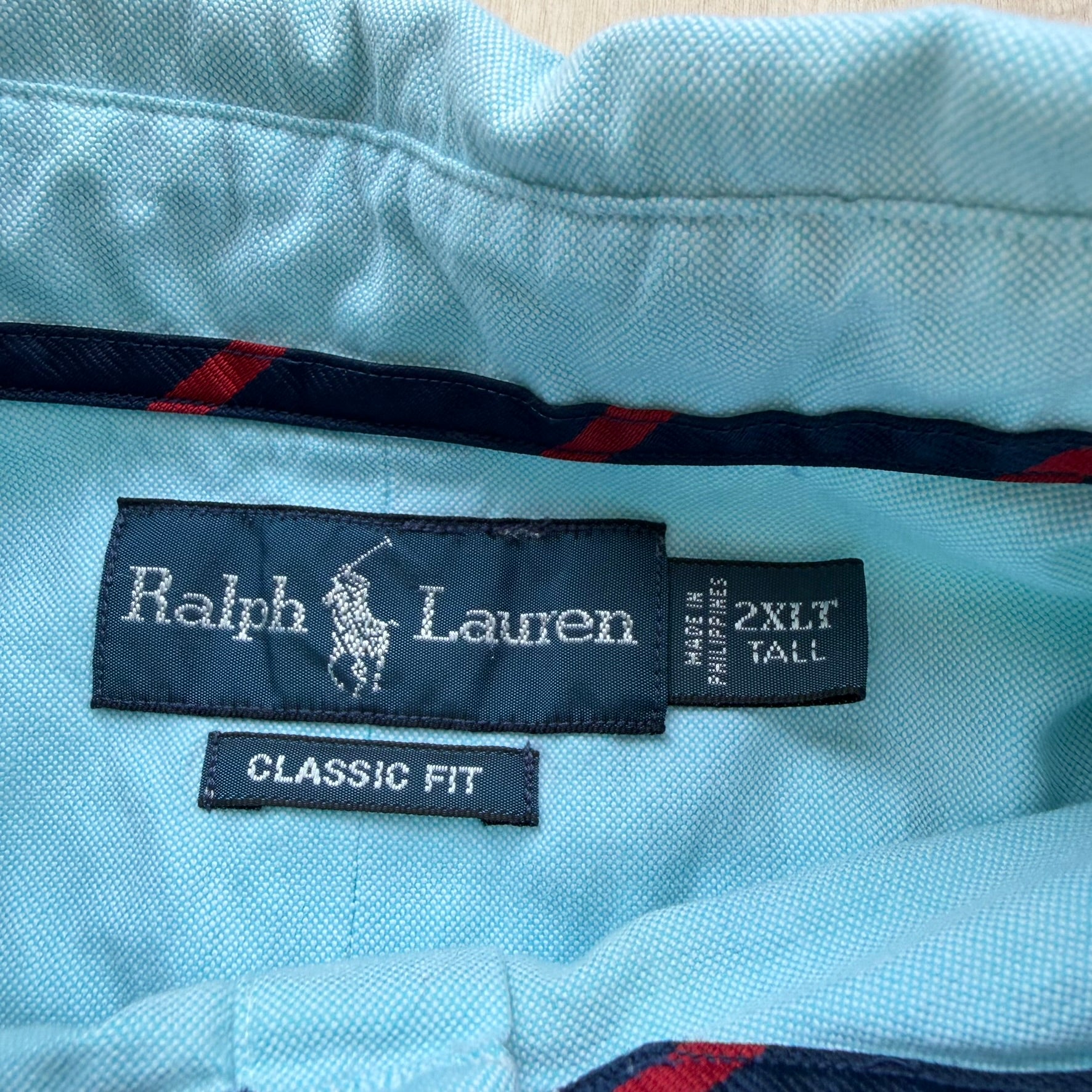 J- Vintage Polo RL Embroidered Logo Teal Button Down Shirt - 2XL Tall