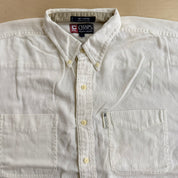 J- Vintage Chaps Ralph Lauren White Pocket Corduroy Button Down Shirt - L