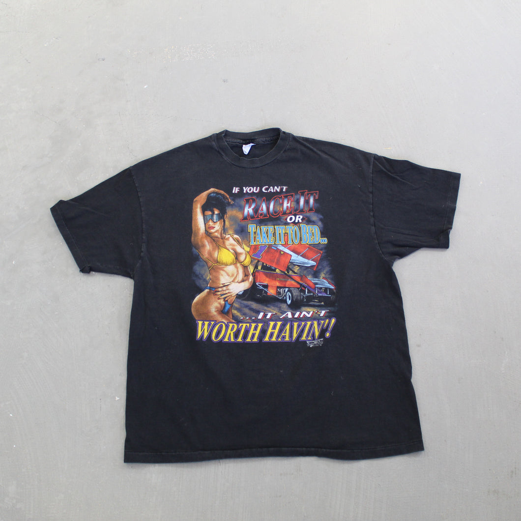 D- Vintage 1992 World Of Outlaw Life In The Fast Lane Single Stitch Tee