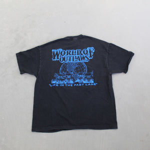 D- Vintage 1992 World Of Outlaw Life In The Fast Lane Single Stitch Tee