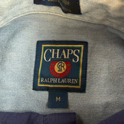 J- Vintage Chaps RL Embroidered Crest Navy Button Down Shirt - M