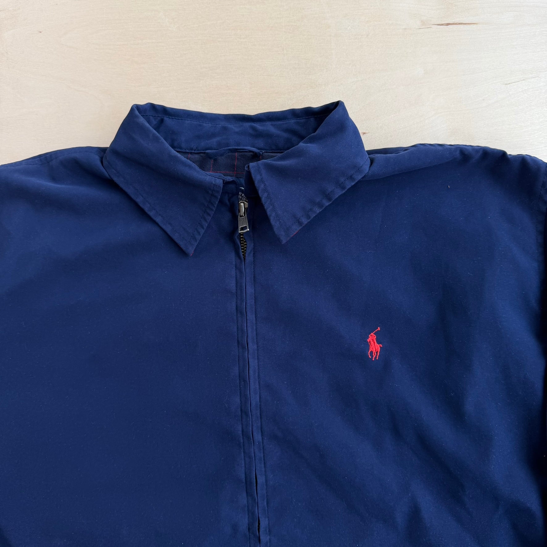 J- Vintage Polo Golf RL Embroidered Logo Navy Harrington Jacket - S