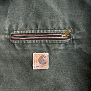 J- Vintage Carhartt Moss Green Blanket Lined Detroit Jacket - L
