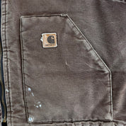 J- Vintage Carhartt Made In USA Chocolate Brown Work Vest - XL