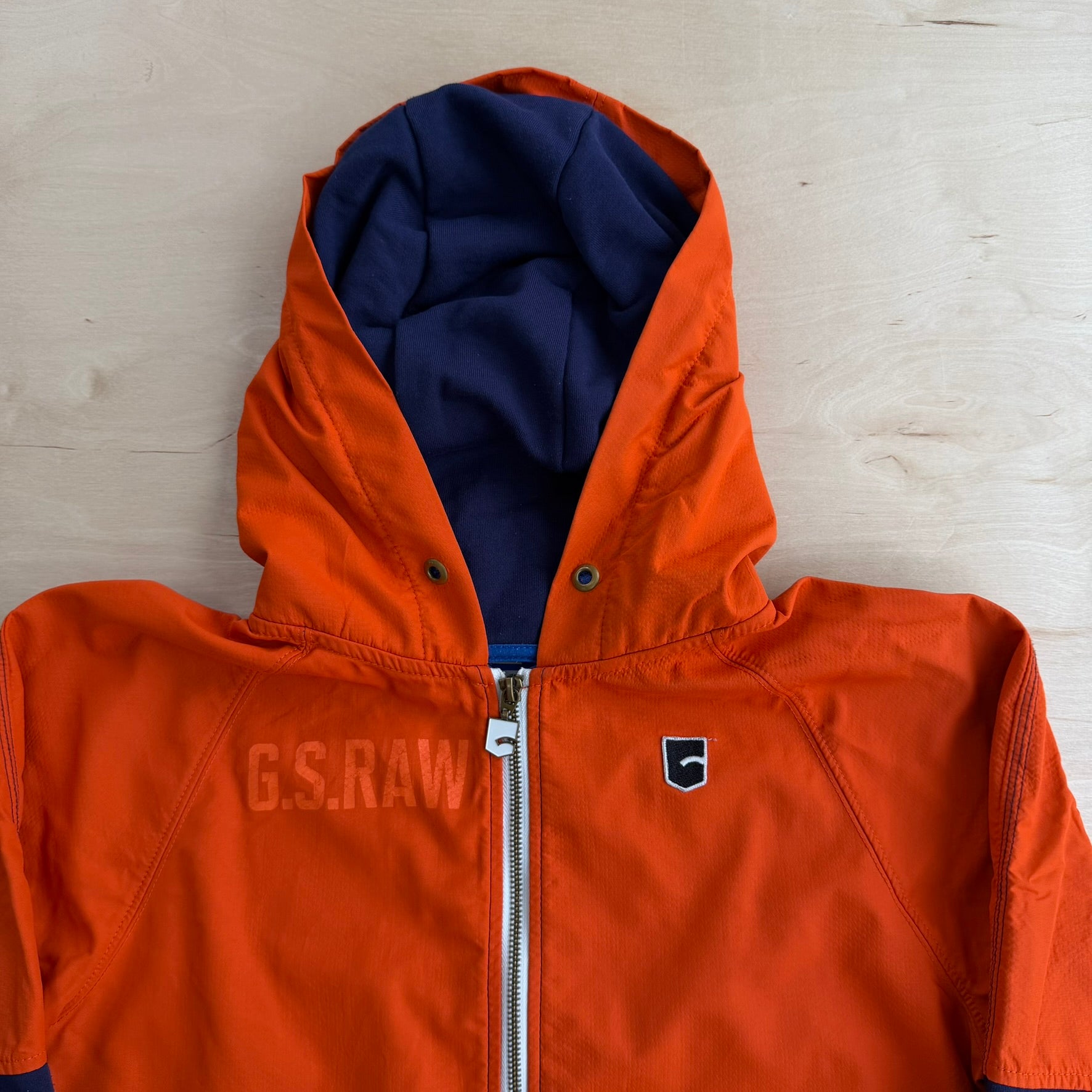 J- Vintage G-Star Raw Text Logo Zip Up Hoodie - M