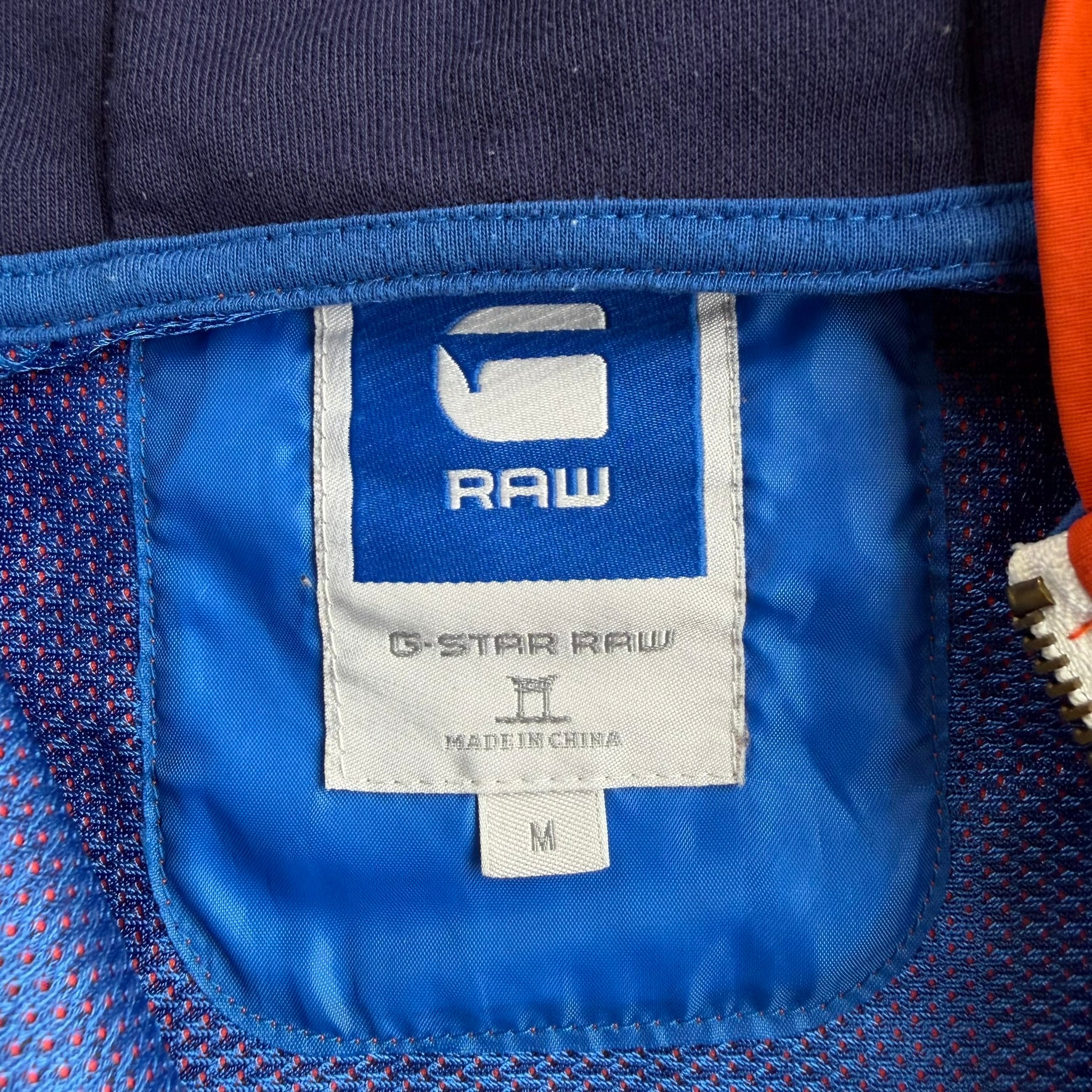 J- Vintage G-Star Raw Text Logo Zip Up Hoodie - M
