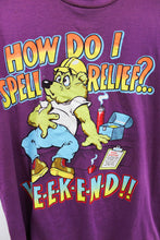 Load image into Gallery viewer, X - Vintage Single Stitch How Do I Spell Relief? Weekend Bear Tee
