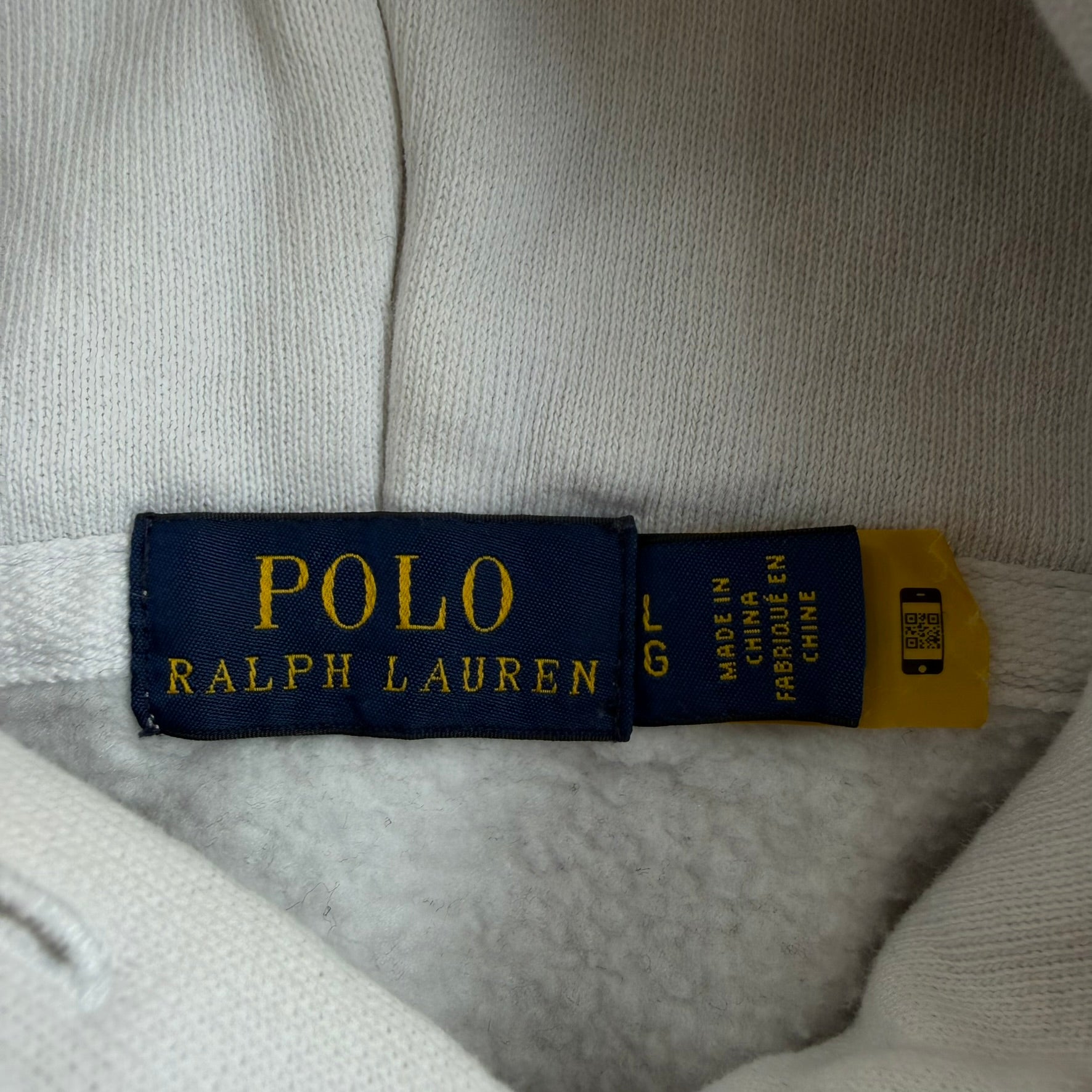 J- Vintage Polo RL Text Logo & Embroidered Patch Hoodie - L