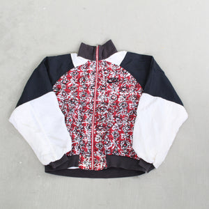 D- Vintage 80s Nike Zip Up Flower Pattern Windbreaker