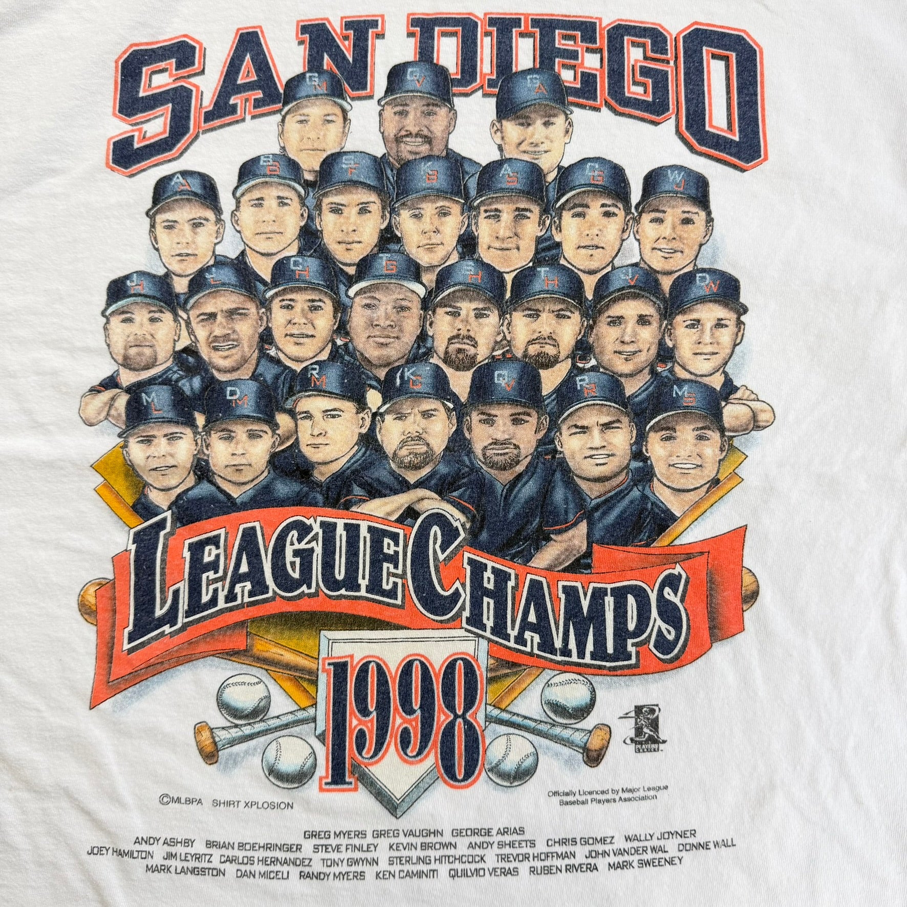 J- Vintage '98 San Diego Padres MLB National League Champs Graphic Tee - XL