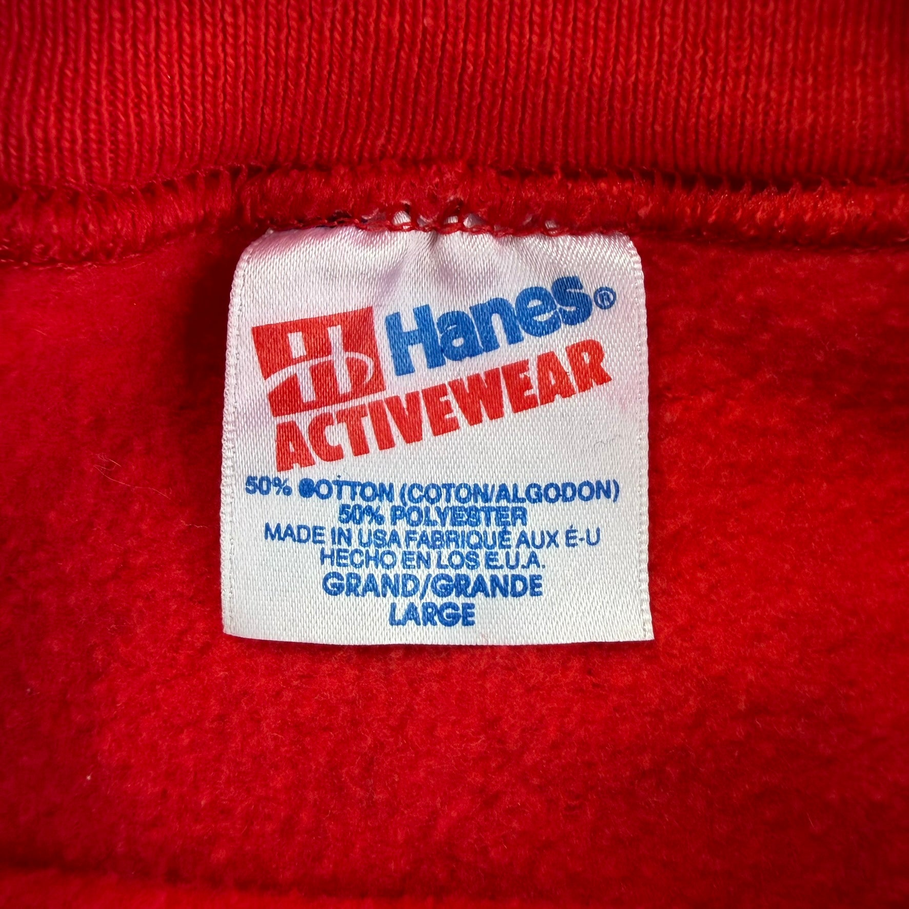 J- Vintage '92 New Jersey Devils NHL Graphic & Text Made In USA Crewneck - L