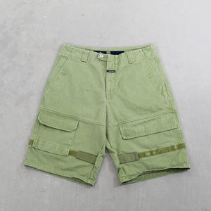 D- Vintage Marithé Francois Girbaud Green Denim Carpenter Jorts