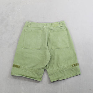 D- Vintage Marithé Francois Girbaud Green Denim Carpenter Jorts