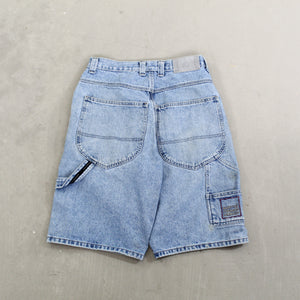 D- Vintage Marithé Francois Girbaud Embroidered Script Denim Carpenter Jorts