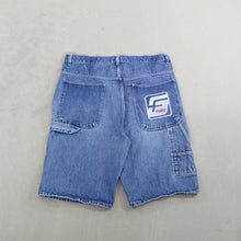 Load image into Gallery viewer, D- Vintage Fubu Embroidered Logo Back Pocket Denim Carpenter Jorts

