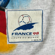 J- Vintage '98 World Cup Spain Flag & Text Graphic Single Stitch Tee - L