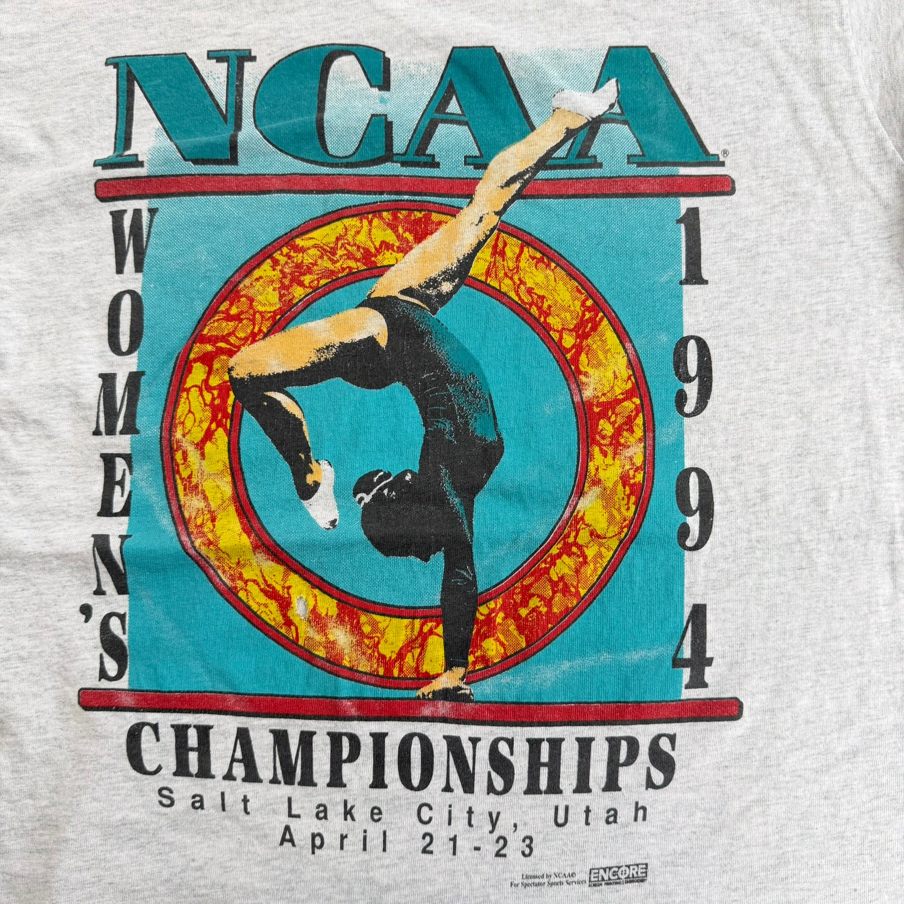 J- Vintage '94 NCAA Women's Gymnastic Championships Graphic Made In USA Single Stitch Tee - M
