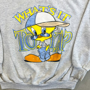 F- Vintage '96 Looney Tunes Tweedy Bird What's It To Ya Crewneck