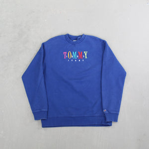 D- Vintage Tommy Hilfiger Jeans Embroidered Text Crewneck