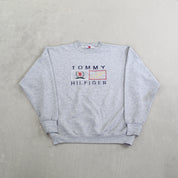 F- Vintage Tommy Hilfiger Embroidered Text & Logo Crewneck