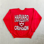 F- Vintage Harvard University Crimson Text Crewneck