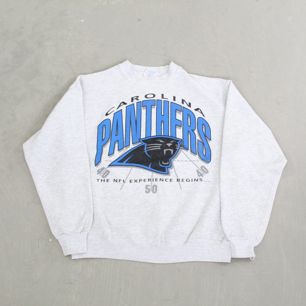 D- Vintage Carolina Panthers NFL Logo & Text Crewneck