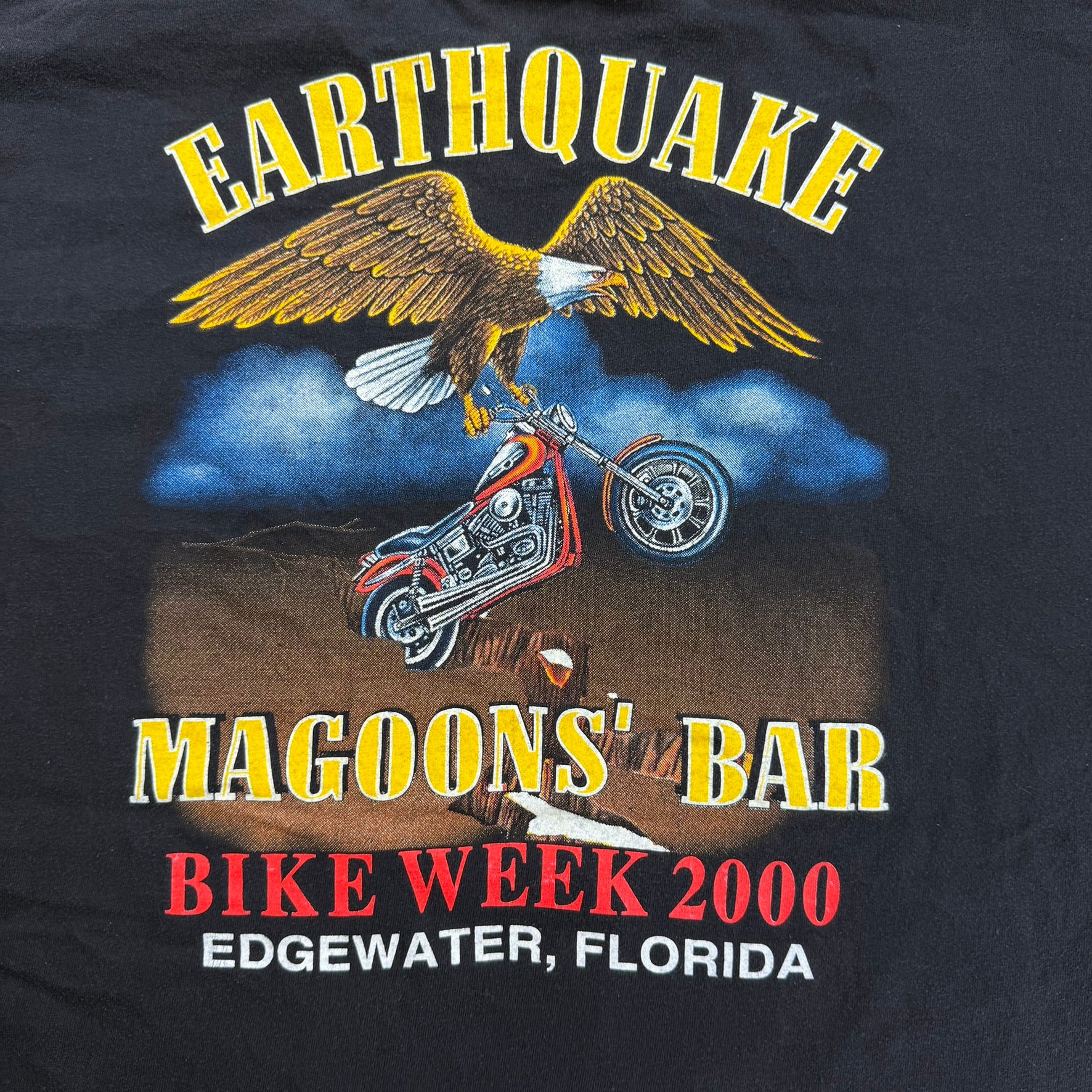J- Vintage '00 Magoons Bar Edgewater Bike Week Motorcycle Tee - 2XL