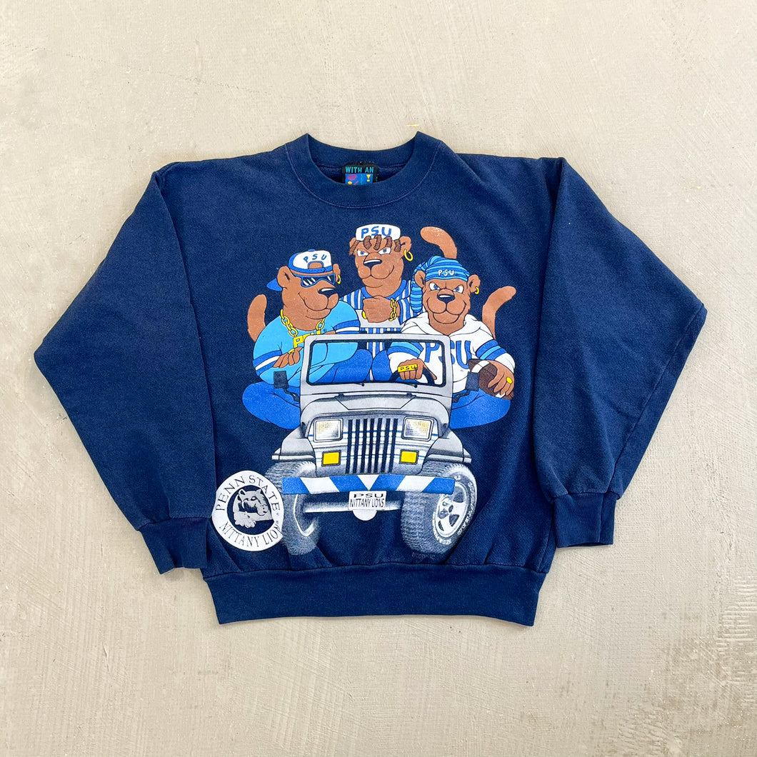 F- Vintage Penn State Nittany Lions Cartoon Mascot Graphic Crewneck