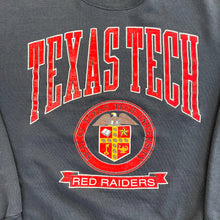 Load image into Gallery viewer, F- Vintage Texas Tech University Red Raiders Text &amp; Logo Crewneck
