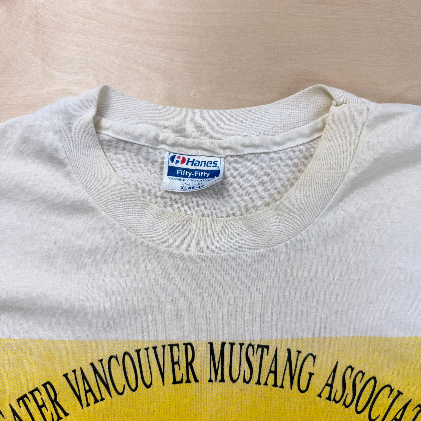 J- Vintage '89 Greater Vancouver Mustang Association Graphic Made In USA Single Stitch Tee - XL