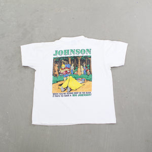 D- Vintage Big Johnson's Pup Tents Graphic Single Stitch Tee