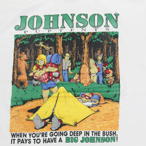 D- Vintage Big Johnson's Pup Tents Graphic Single Stitch Tee