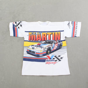 D- Vintage 1993 Nascar Mark Martin Valvoline Jumbo Car Print Tee