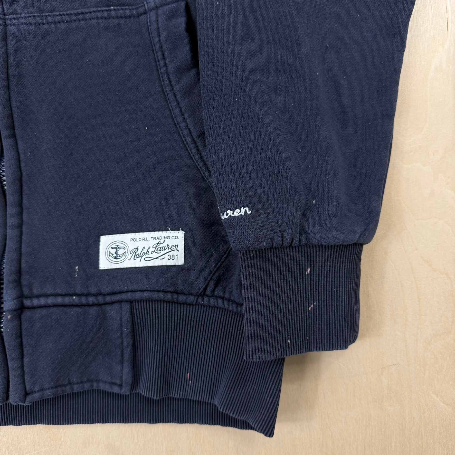 J- Vintage Polo Sport Ralph Lauren Embroidered Bear Zip Up Hoodie - L