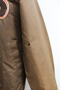 X - Vintage NFL Cleveland Browns Embroidered Satin Bomber Jacket