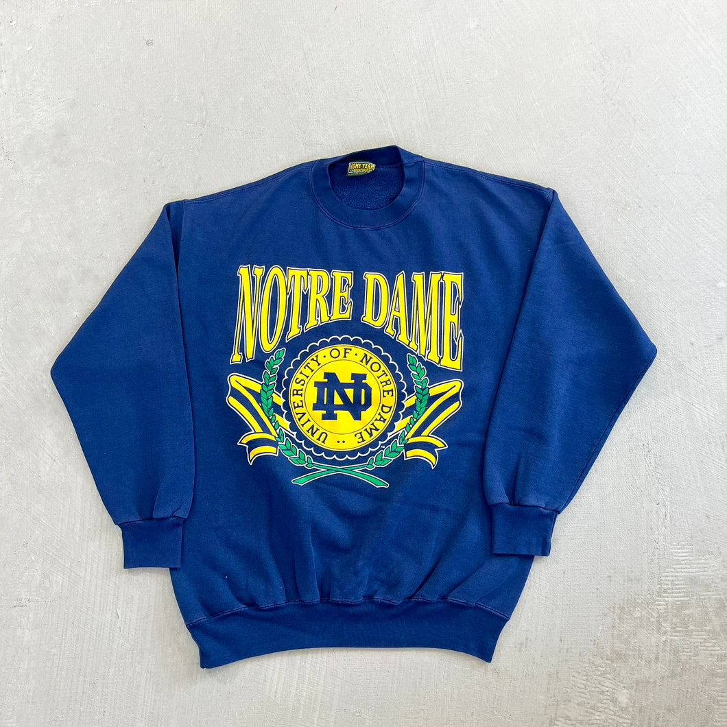 F- Vintage University Of Notre Dame Text & Logo Crewneck