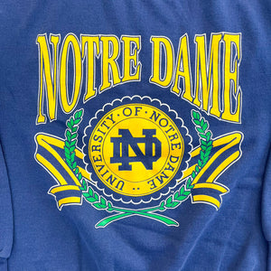 F- Vintage University Of Notre Dame Text & Logo Crewneck