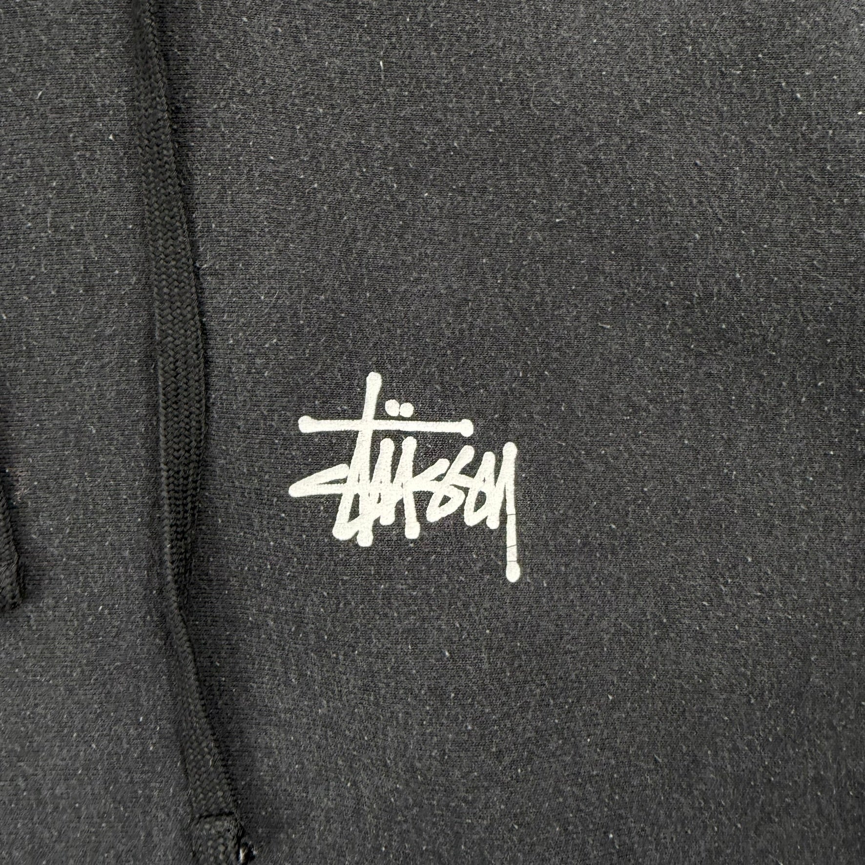 J- Vintage Stussy Cursive Logo Text Hoodie - M