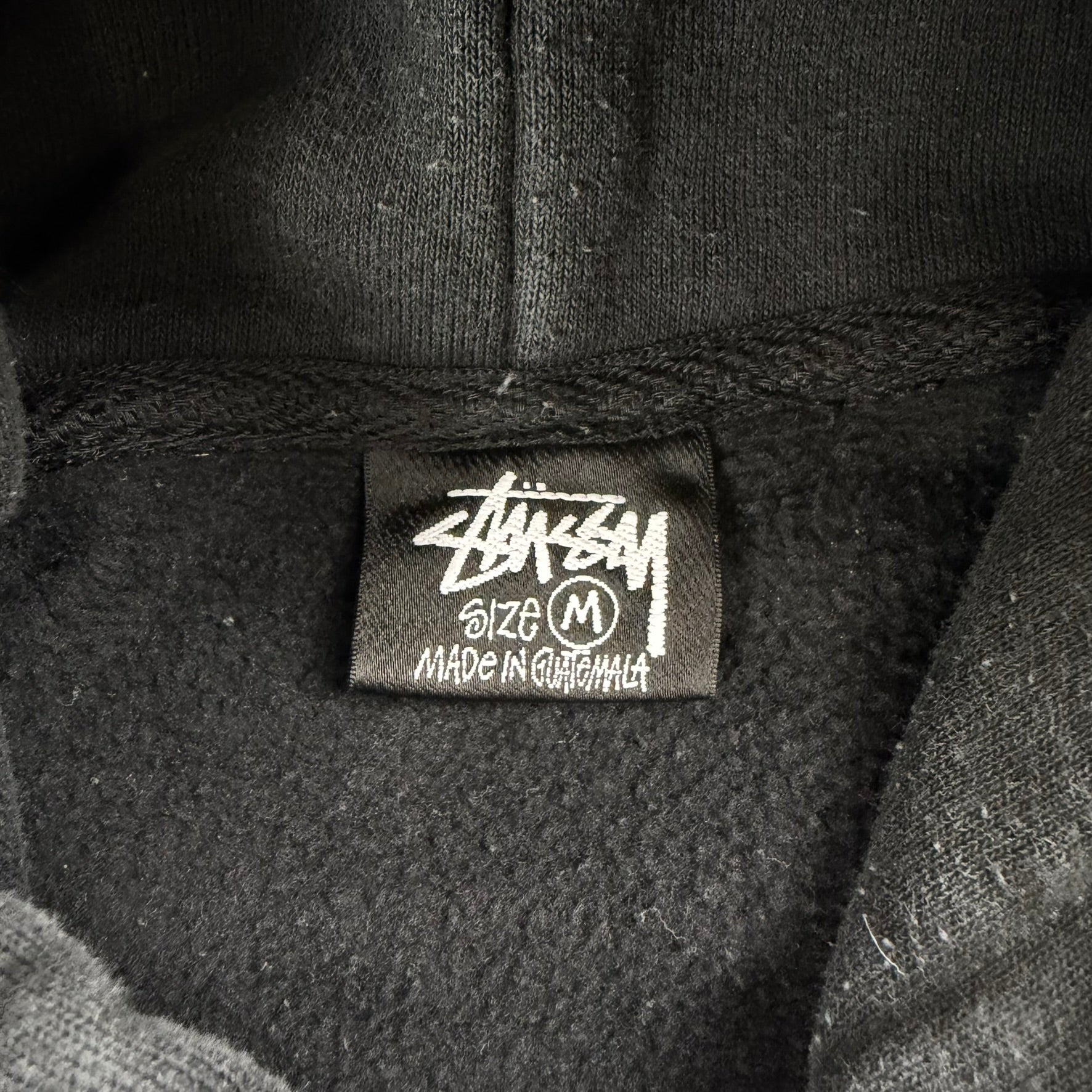 J- Vintage Stussy Cursive Logo Text Hoodie - M