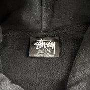 J- Vintage Stussy Cursive Logo Text Hoodie - M