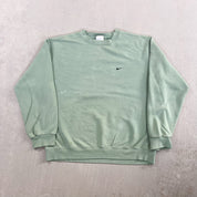 F- Vintage Nike Matcha Green Embroidered Swoosh Crewneck
