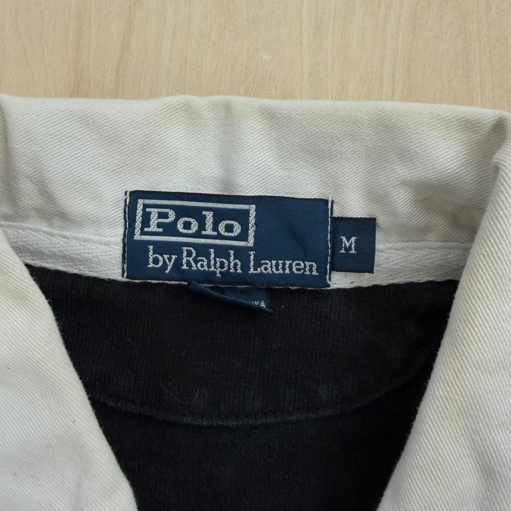 J- Vintage Polo Ralph Lauren Rugby Zip Up Rugby Sweatshirt - M