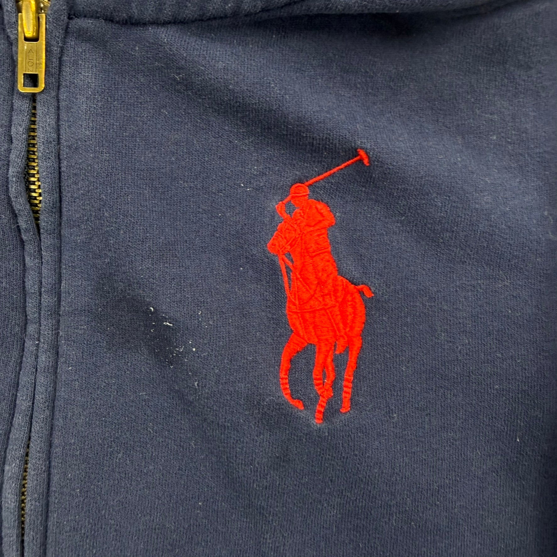 J- Vintage Polo Ralph Lauren Embroidered Logo Zip Up Hoodie - M